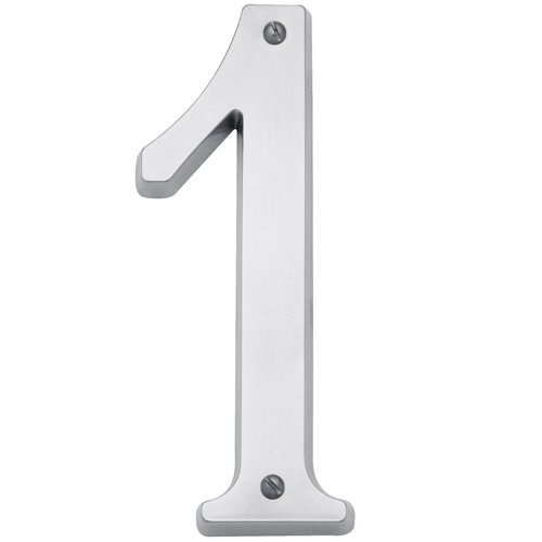 Baldwin #1 House Number in Polished Chrome