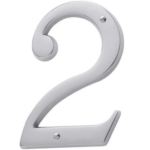 Baldwin #2 House Number in Polished Chrome