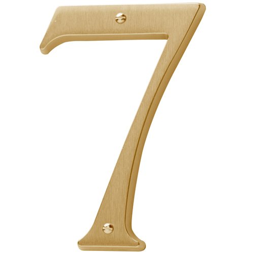 Baldwin #7 House Number in PVD Lifetime Satin Brass
