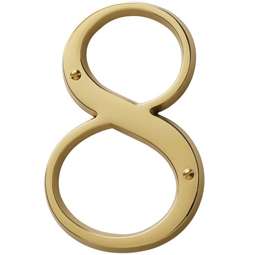 Baldwin #8 House Number in Lifetime PVD Polished Brass