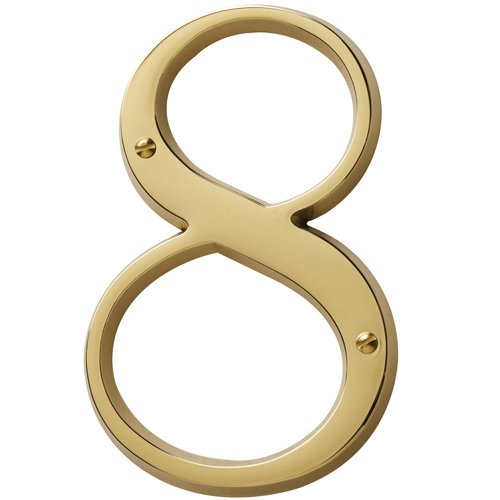 Baldwin #8 House Number in Unlacquered Brass