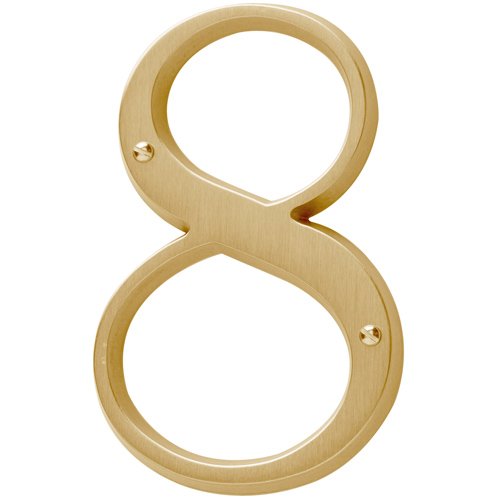 Baldwin #8 House Number in PVD Lifetime Satin Brass