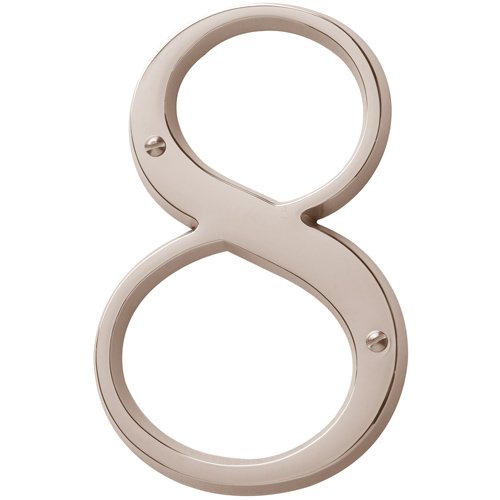 Baldwin #8 House Number in Lifetime PVD Polished Nickel