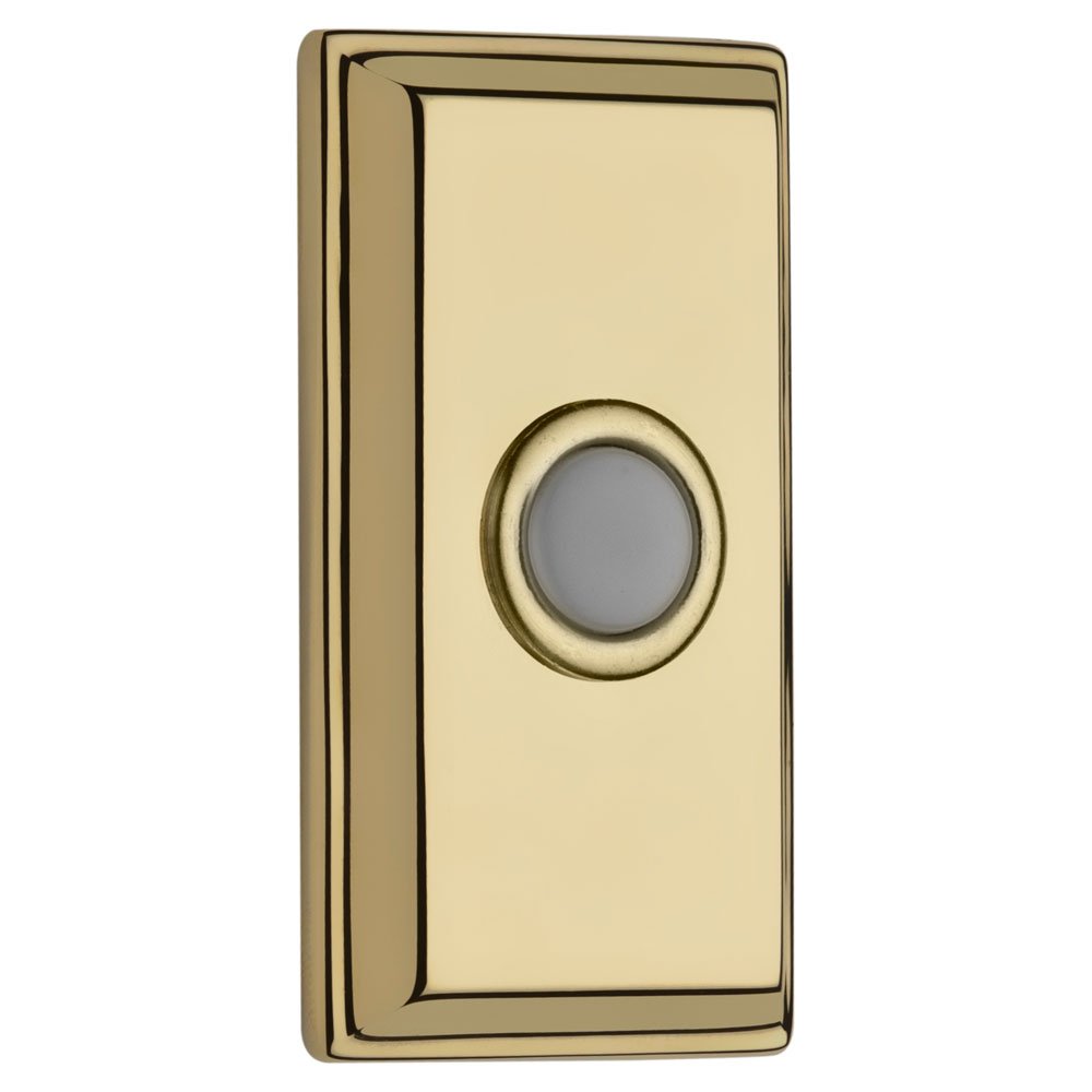 Baldwin Illuminated Rectangular Door Bell in Polished Brass