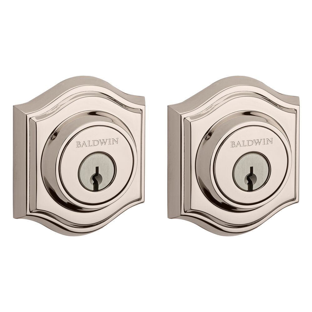 Baldwin Double Cylinder Arch Deadbolt in Lifetime Pvd Polished Nickel