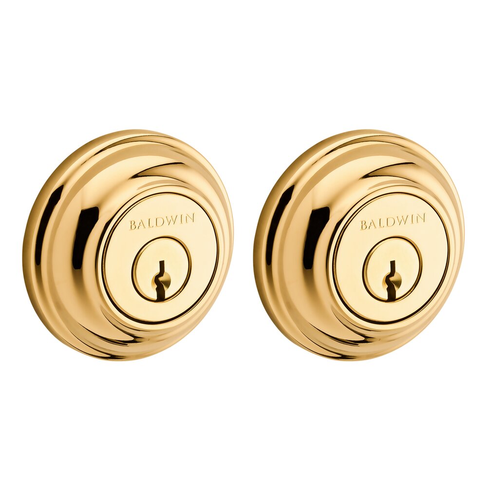Baldwin Double Cylinder Round Deadbolt in Polished Brass