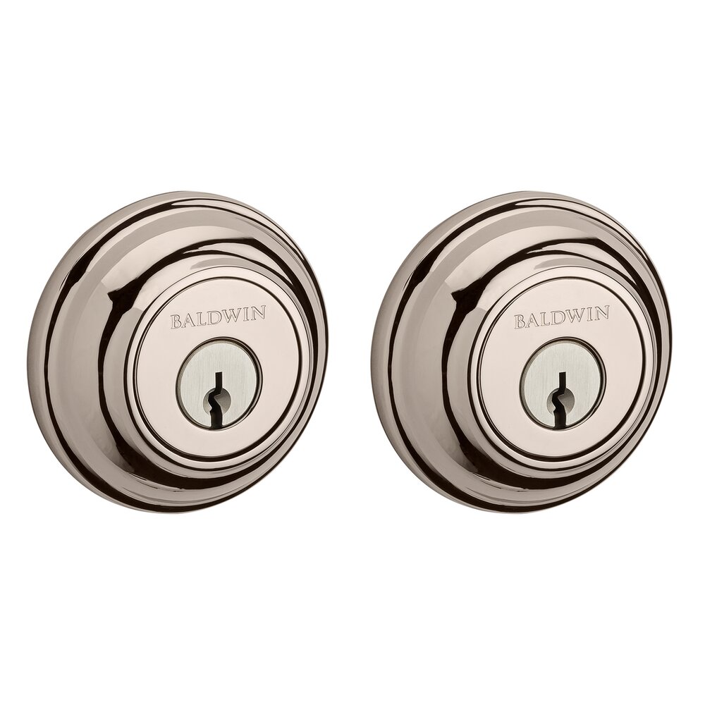 Baldwin Double Cylinder Traditional Round Deadbolt in Polished Nickel