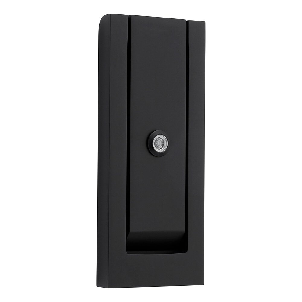 Baldwin Modern Rectangular Door Knocker With Scope in Satin Black