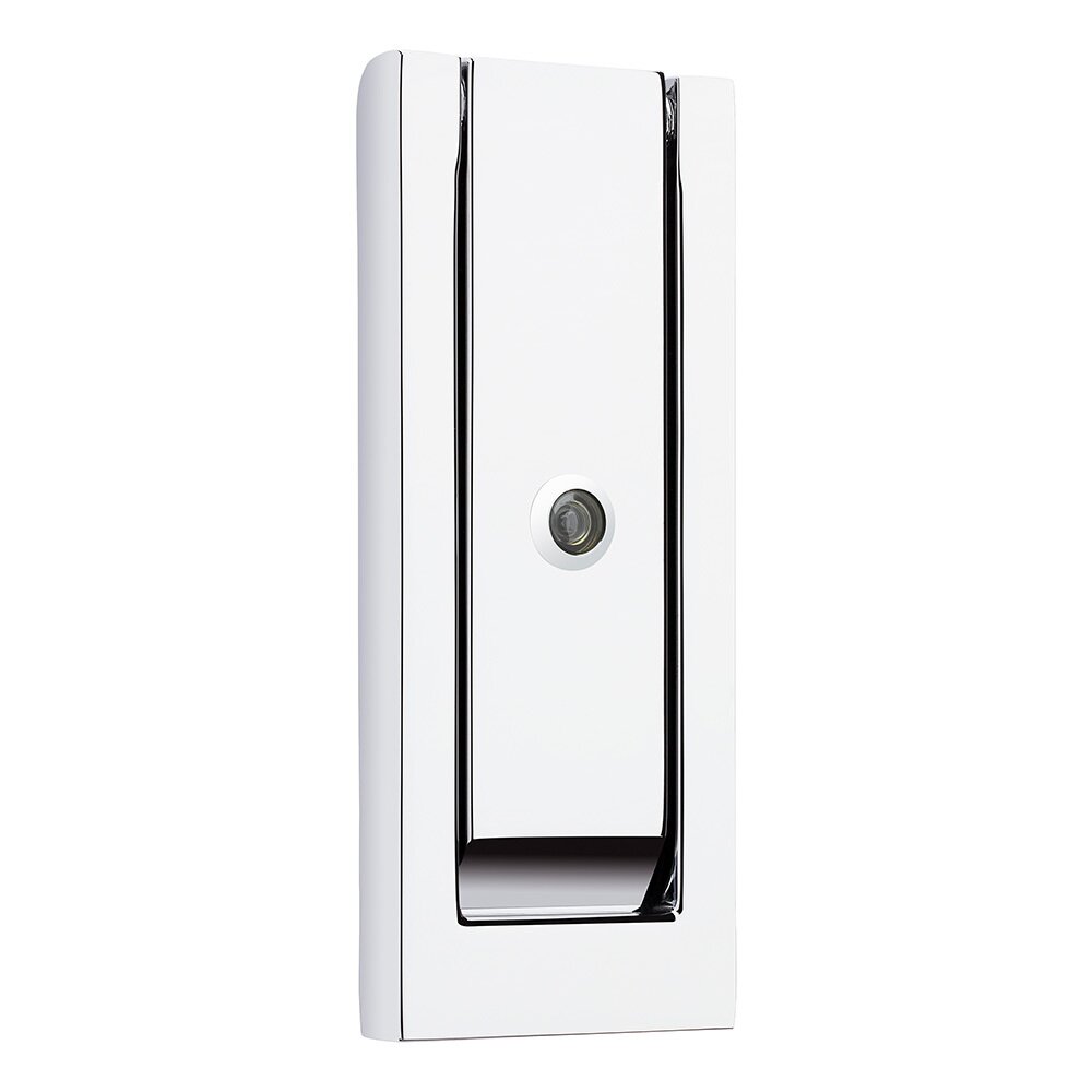 Baldwin Modern Rectangular Door Knocker With Scope in Polished Chrome