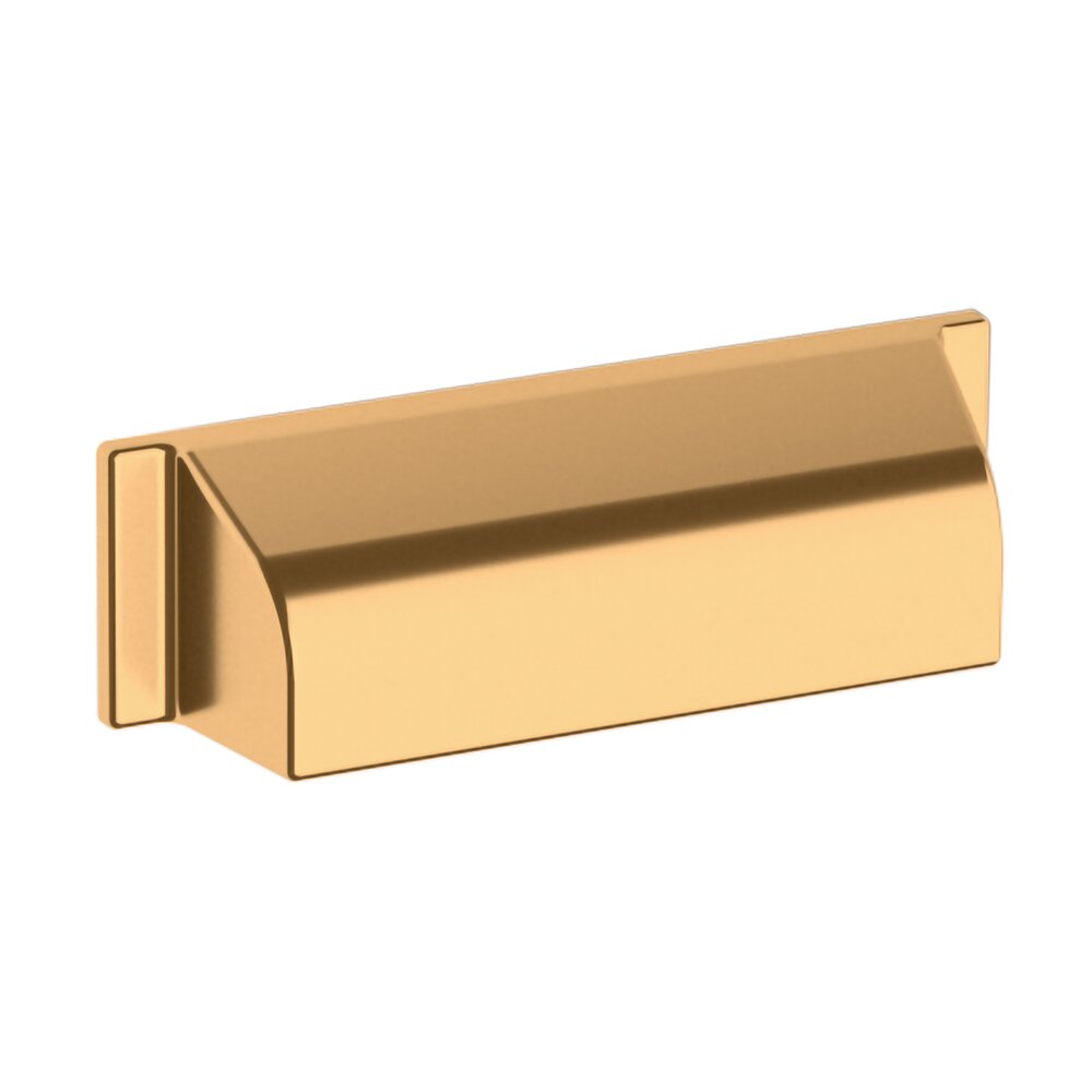 Baldwin 4" Centers Transitional Cup Pull in Lifetime Pvd Polished Brass