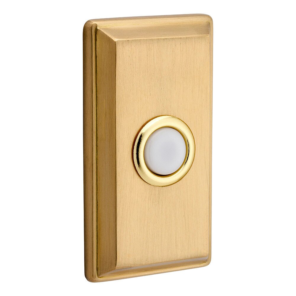 Baldwin Rectangular Door Bell Button in Vintage Brass