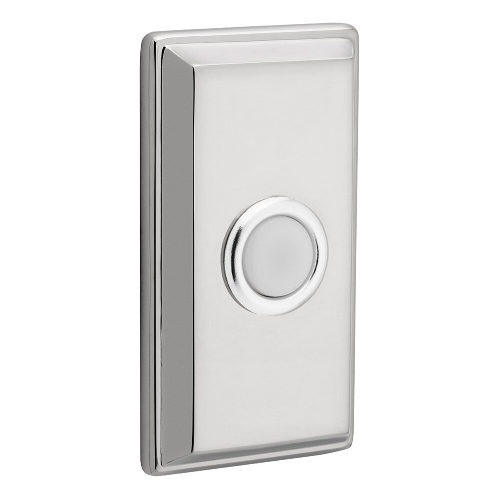 Baldwin Rectangular Door Bell Button in Lifetime Pvd Polished Nickel