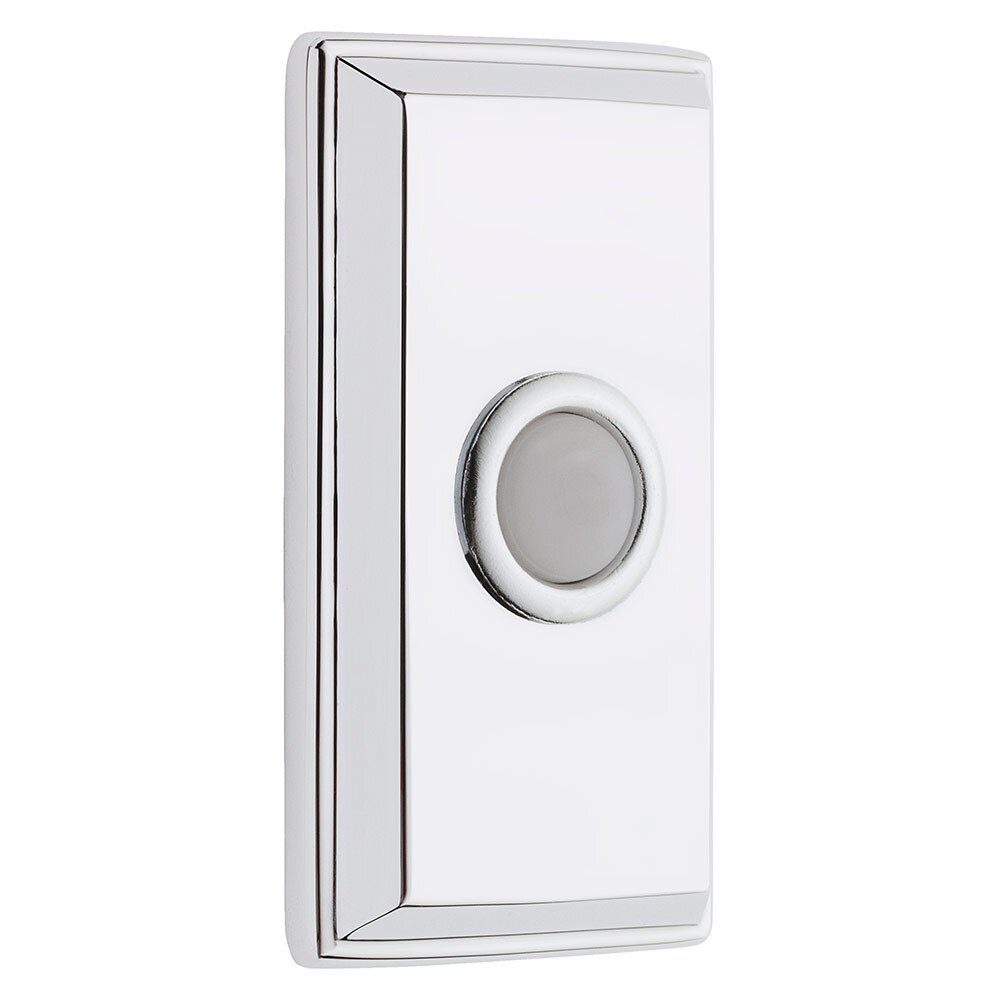 Baldwin Rectangular Door Bell Button in Polished Chrome