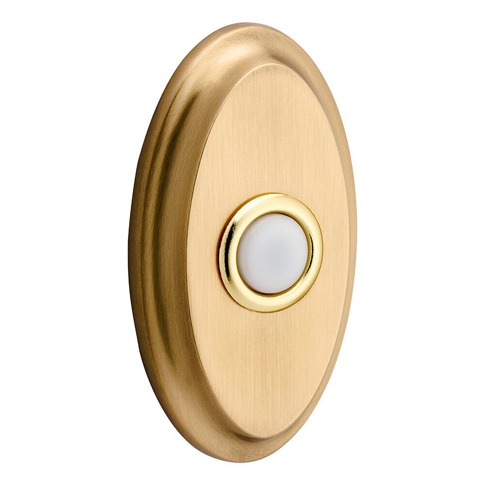 Baldwin Oval Door Bell Button in Vintage Brass