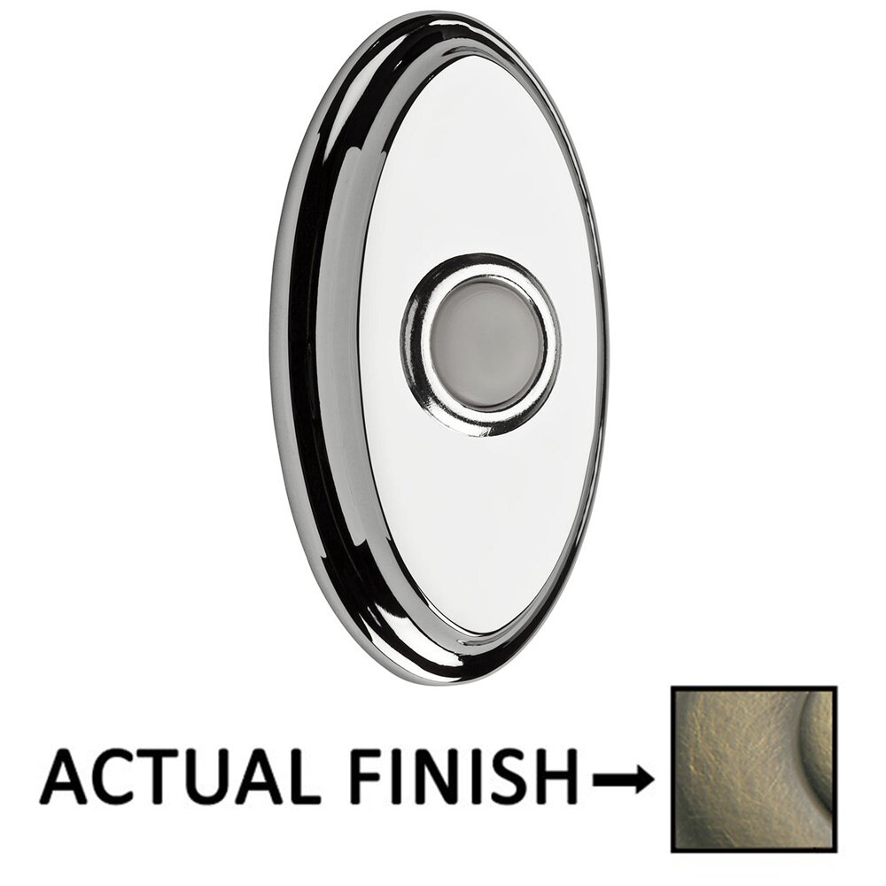 Baldwin Oval Door Bell Button in Satin Brass and Black