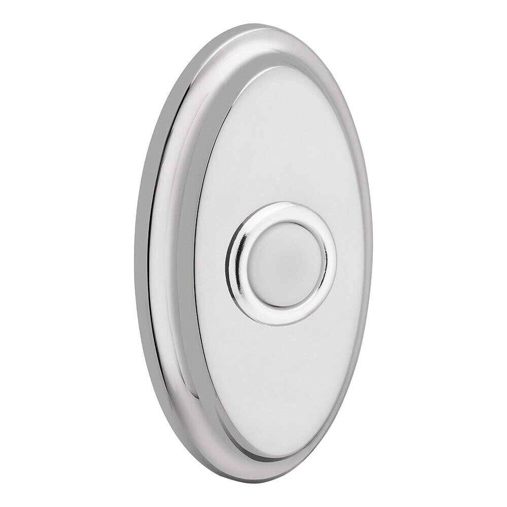 Baldwin Oval Door Bell Button in Lifetime Pvd Polished Nickel