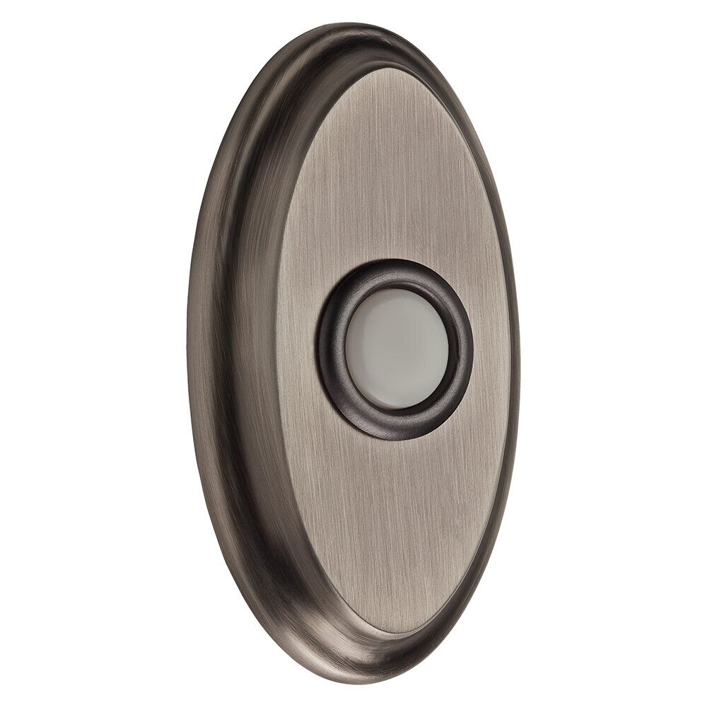 Baldwin Oval Door Bell Button in Matte Antique Nickel