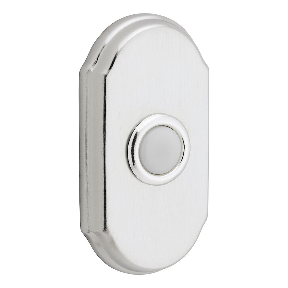 Baldwin Arch Door Bell Button in Lifetime Pvd Polished Nickel