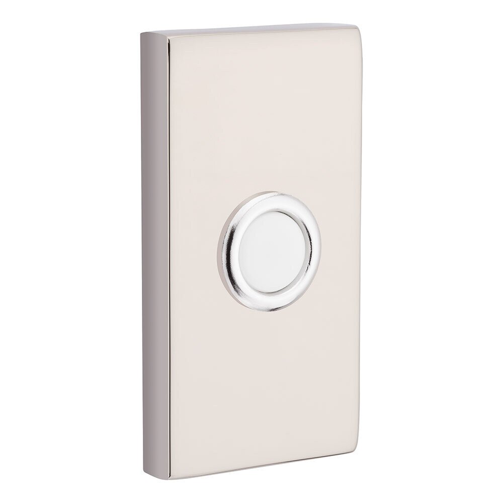 Baldwin Contemporary Door Bell Button in Lifetime Pvd Polished Nickel