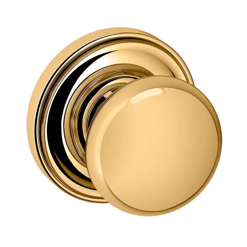 Baldwin Passage 5000 Estate Knob with 5048 Rose in Unlacquered Brass