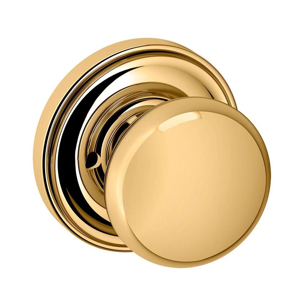 Baldwin Privacy 5000 Estate Knob with 5048 Rose in Unlacquered Brass