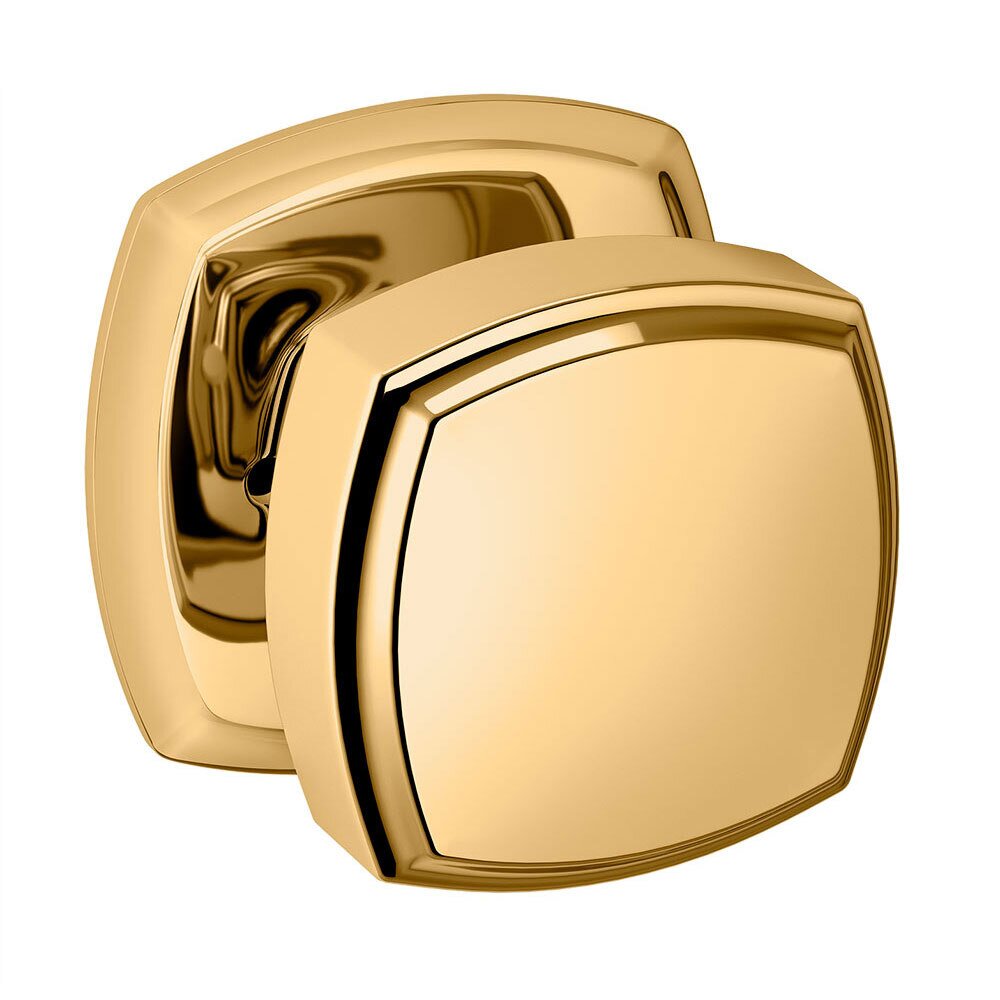 Baldwin Privacy 5011 Square Estate Knob with 5058 Rose in Unlacquered Brass