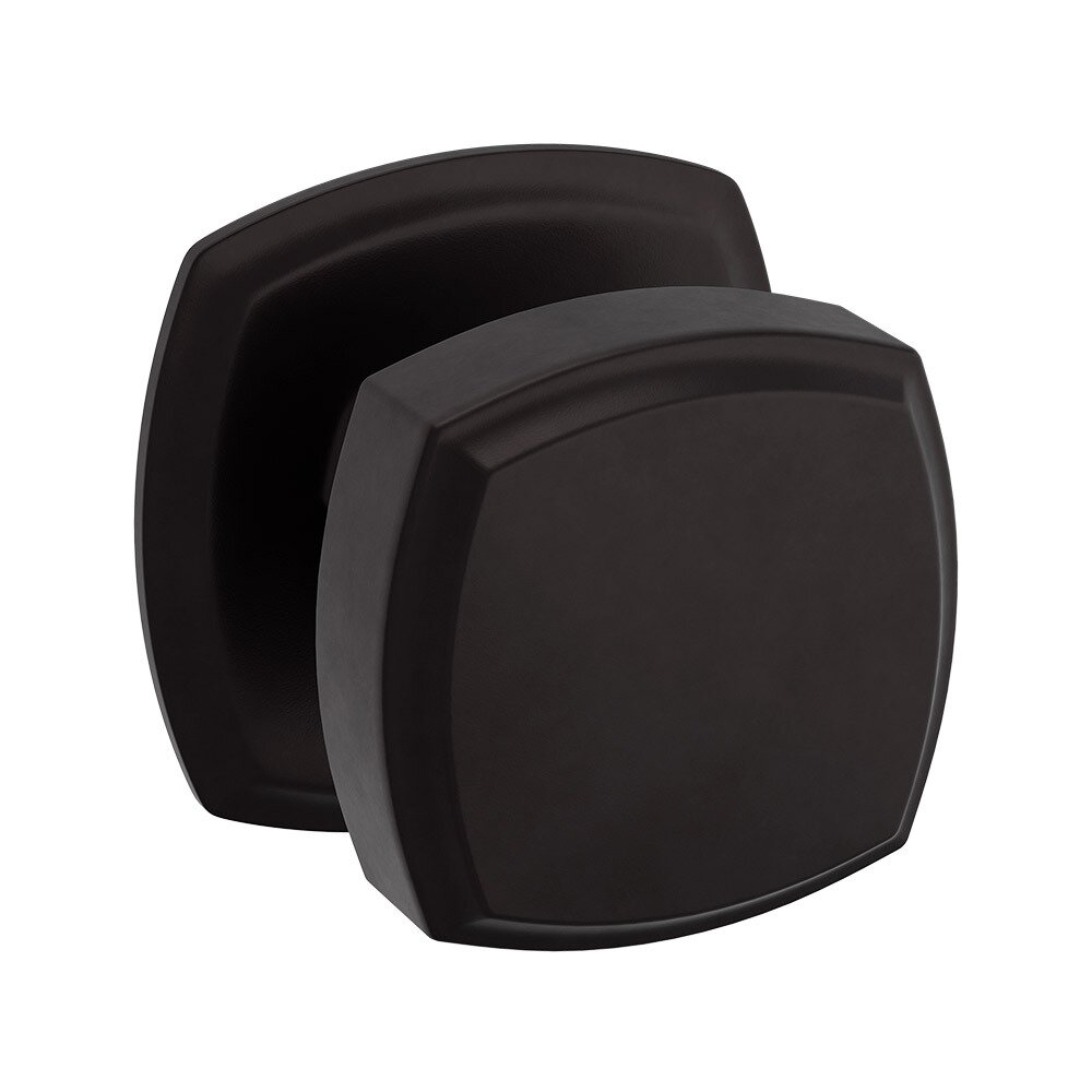 Baldwin Dummy Set 5011 Square Estate Knob with 5058 Rose in Oil Rubbed Bronze
