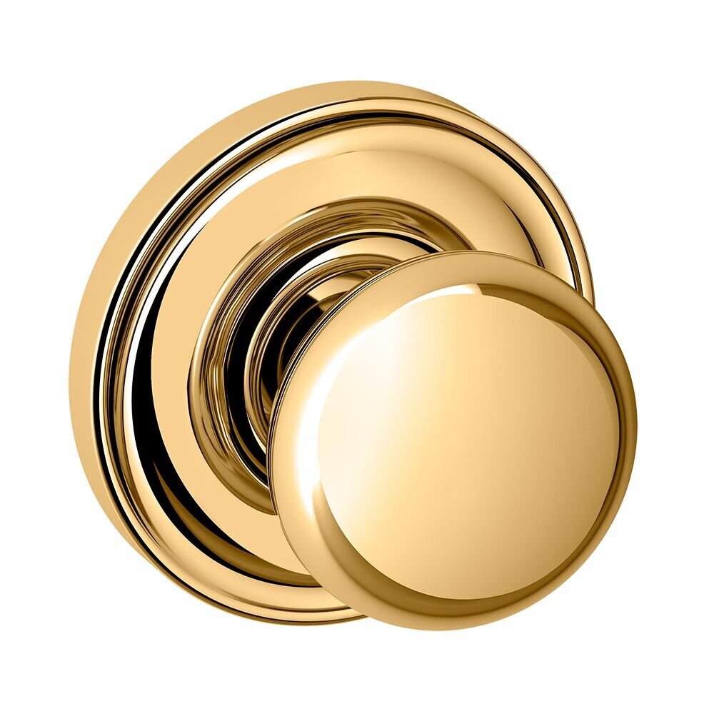 Baldwin Dummy Set 5030 Estate Knob with 5048 Rose in Lifetime Pvd Polished Brass
