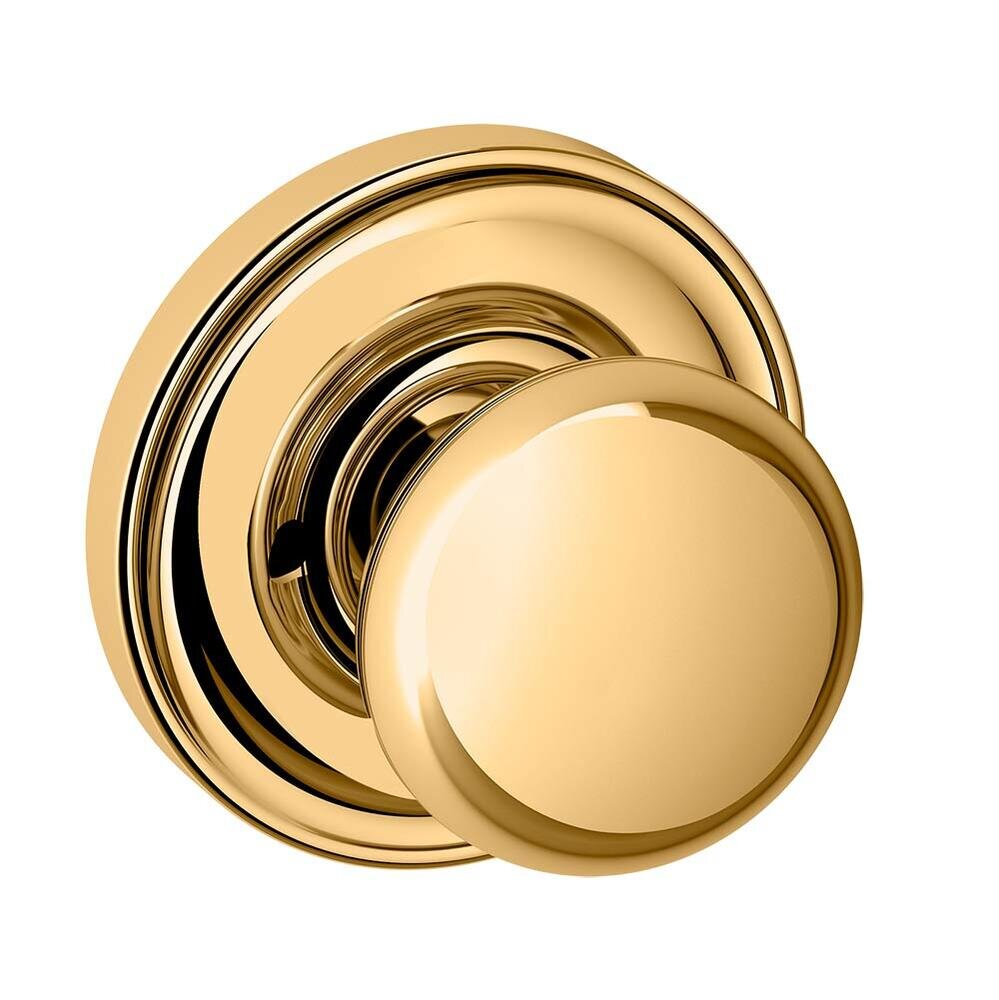 Baldwin Privacy 5030 Estate Knob with 5048 Rose in Unlacquered Brass