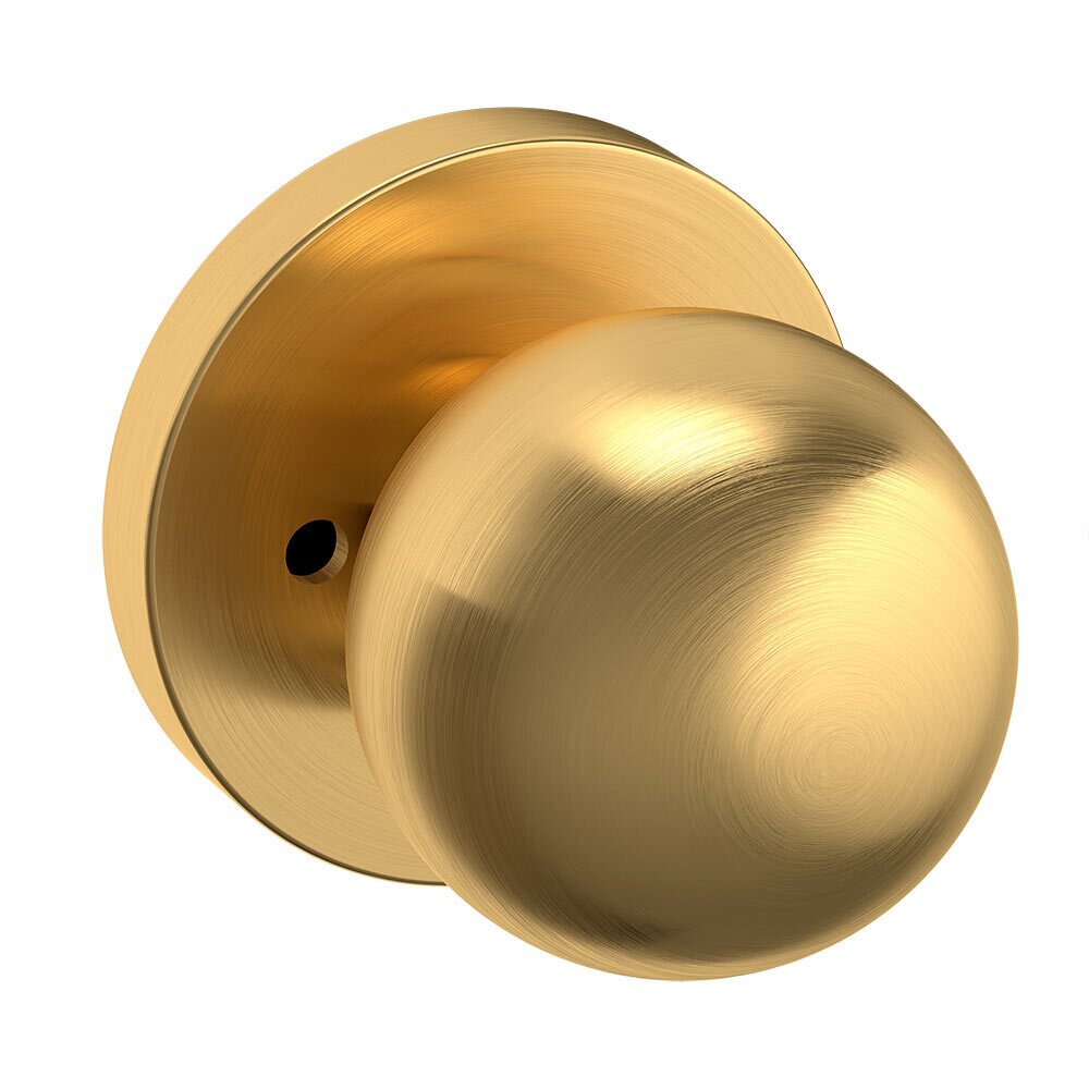 Baldwin Privacy Contemporary Door Knob with Contemporary Rose in PVD Lifetime Satin Brass