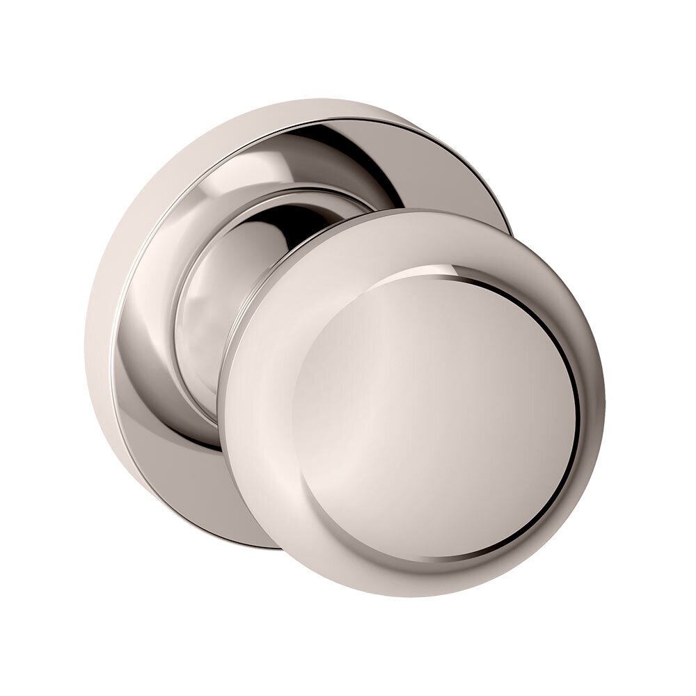 Baldwin Dummy Set Contemporary Door Knob with Contemporary Rose in Lifetime Pvd Polished Nickel