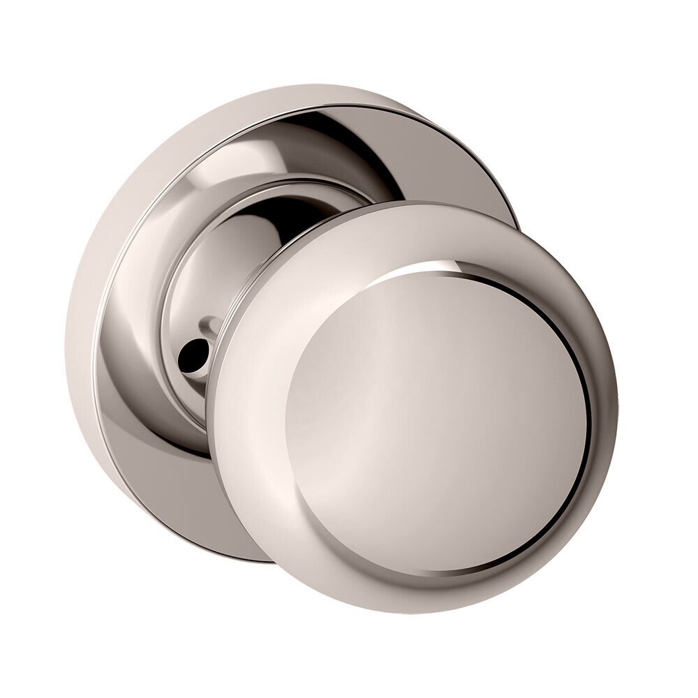 Baldwin Privacy Contemporary Door Knob with Contemporary Rose in Lifetime Pvd Polished Nickel