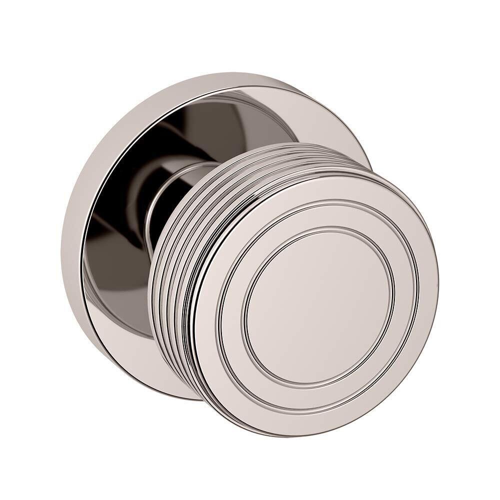 Baldwin Passage 5045 Estate Knob with 5056 Rose in Lifetime Pvd Polished Nickel