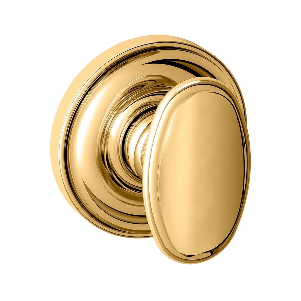 Baldwin Single Dummy 5057 Oval Estate Knob with 5048 Rose in Lifetime Pvd Polished Brass