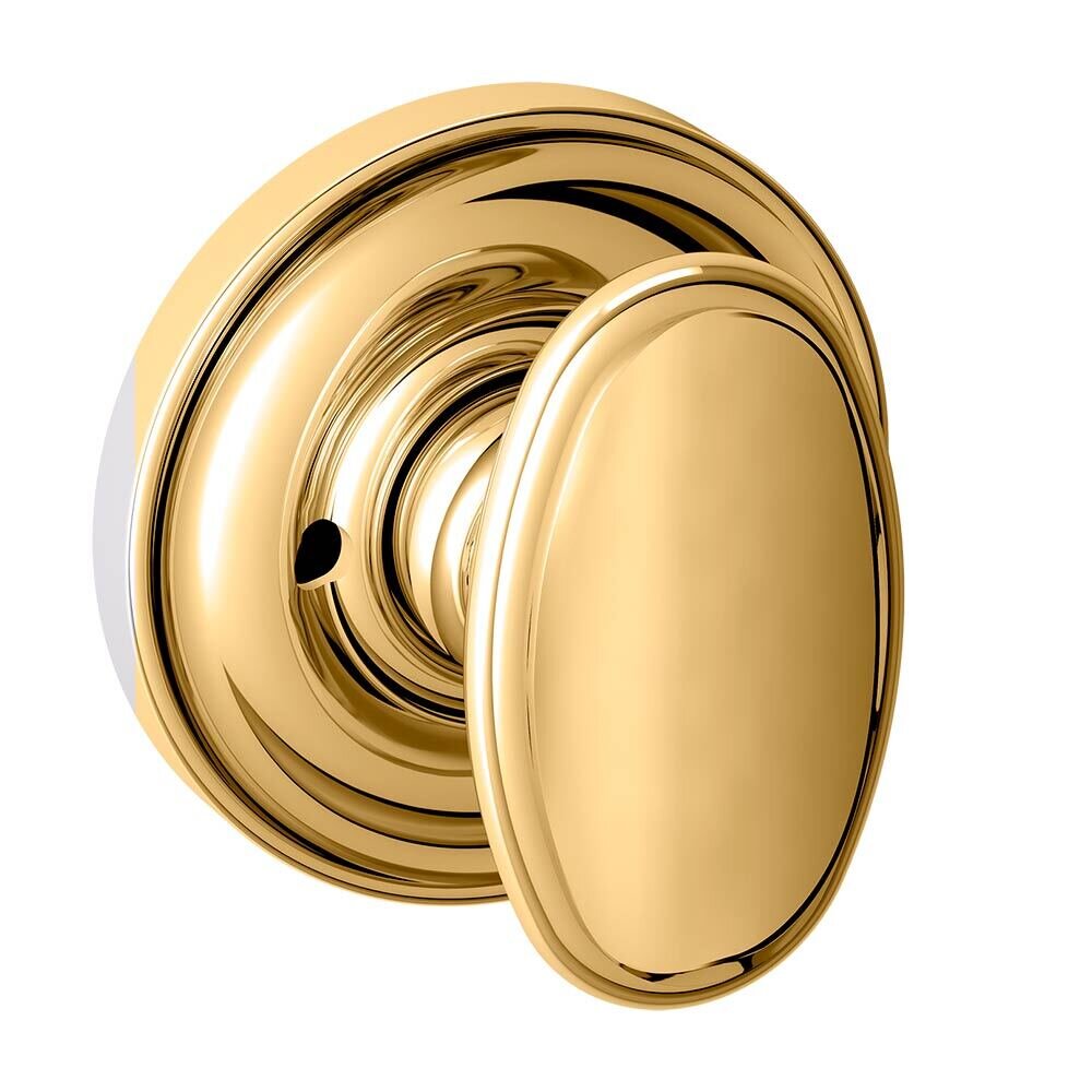 Baldwin Privacy 5057 Oval Estate Knob with 5048 Rose in Lifetime Pvd Polished Brass