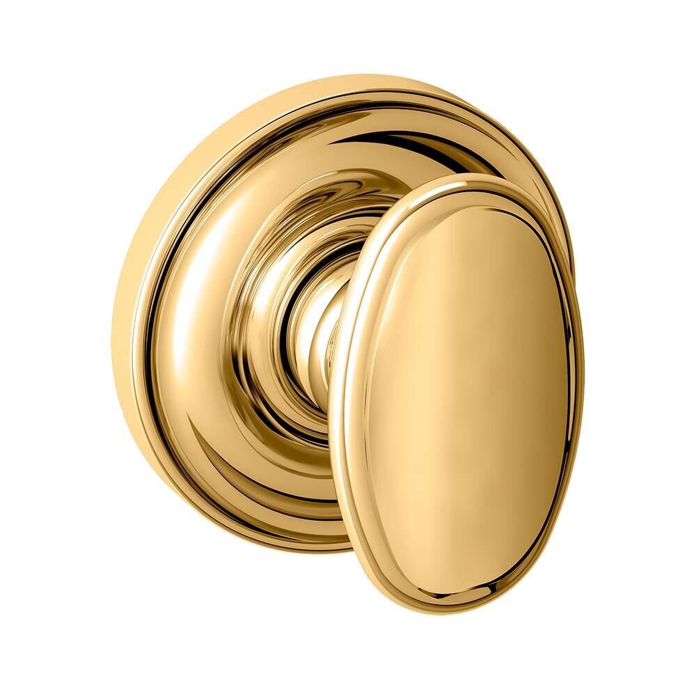 Baldwin Passage 5057 Oval Estate Knob with 5048 Rose in Unlacquered Brass