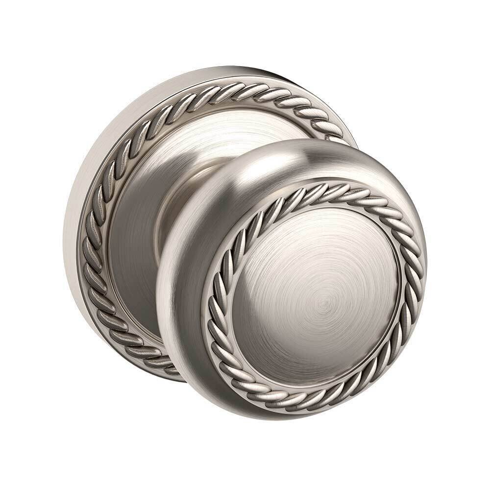 Baldwin Single Dummy 5064 Estate Rope Knob with 5004 Rope Rose in Lifetime Pvd Satin Nickel