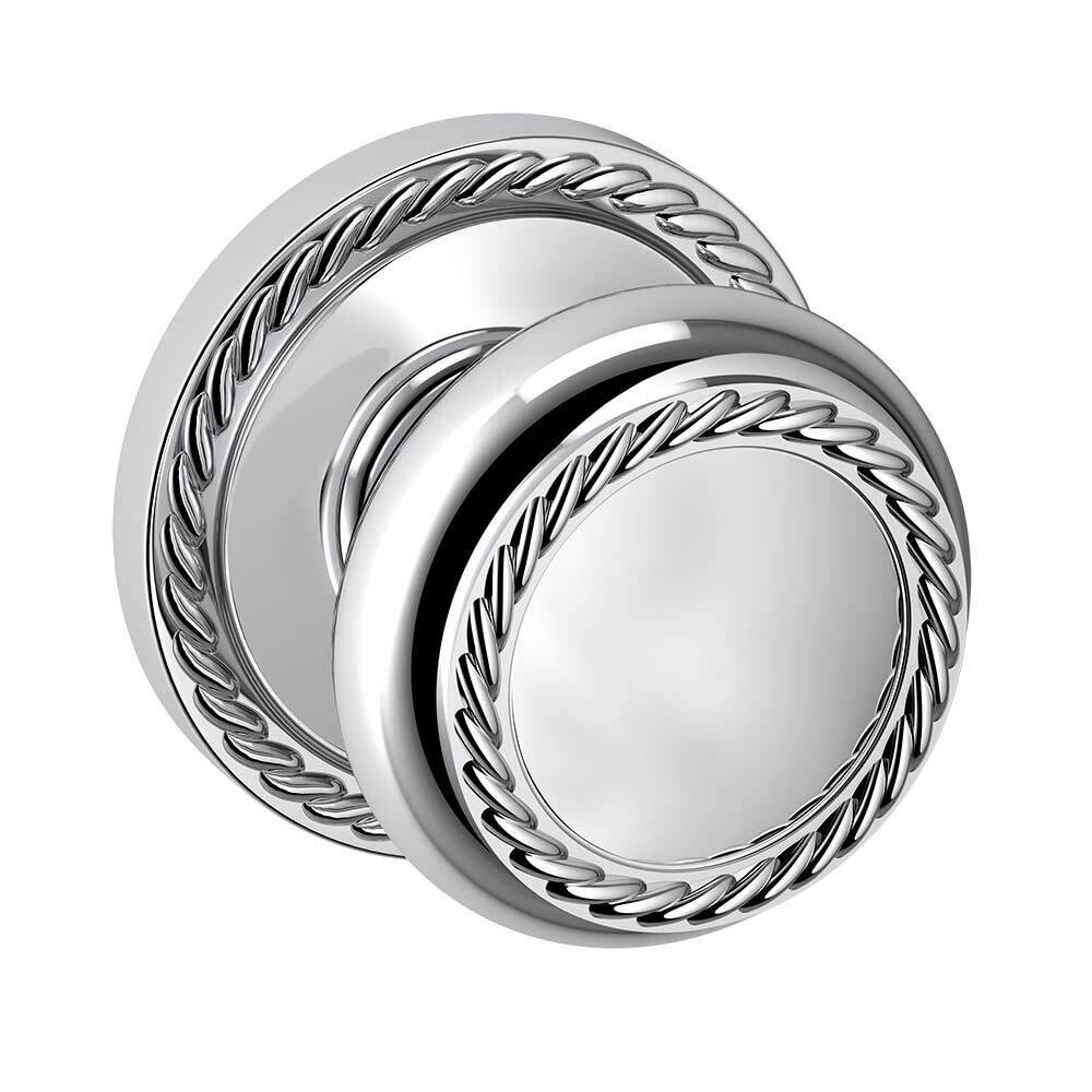 Baldwin Dummy Set 5064 Estate Rope Knob with 5004 Rope Rose in Polished Chrome