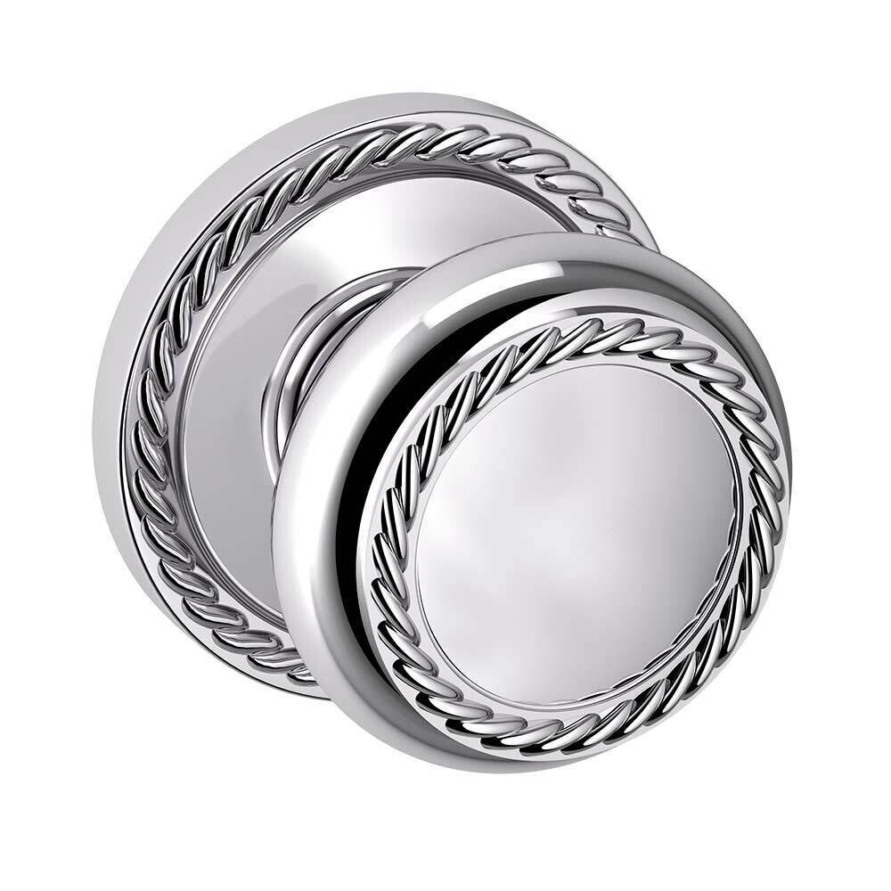 Baldwin Passage 5064 Estate Rope Knob with 5004 Rope Rose in Polished Chrome