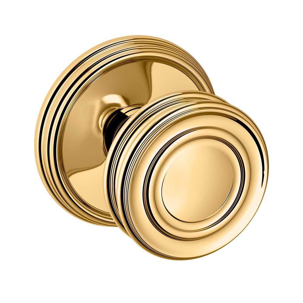 Baldwin Passage 5066 Estate Knob with 5078 Rose in Lifetime Pvd Polished Brass