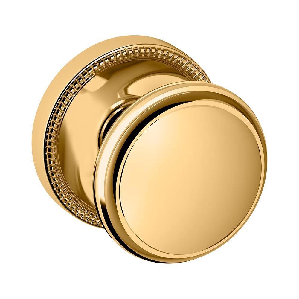 Baldwin Passage 5069 Estate Knob with 5076 Rose in Lifetime Pvd Polished Brass