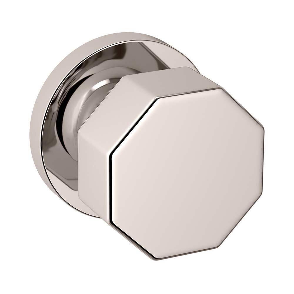 Baldwin Passage 5073 Octagon Estate Knob with 5046 Round Rose in Lifetime Pvd Polished Nickel