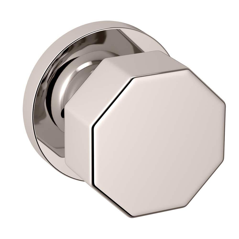 Baldwin Privacy 5073 Octagon Estate Knob with 5046 Round Rose in Lifetime Pvd Polished Nickel