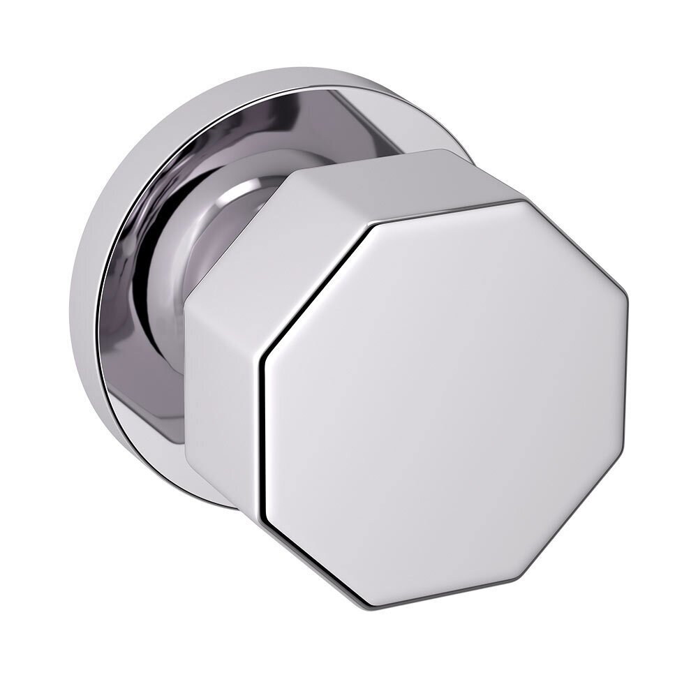 Baldwin Passage 5073 Octagon Estate Knob with 5046 Round Rose in Polished Chrome