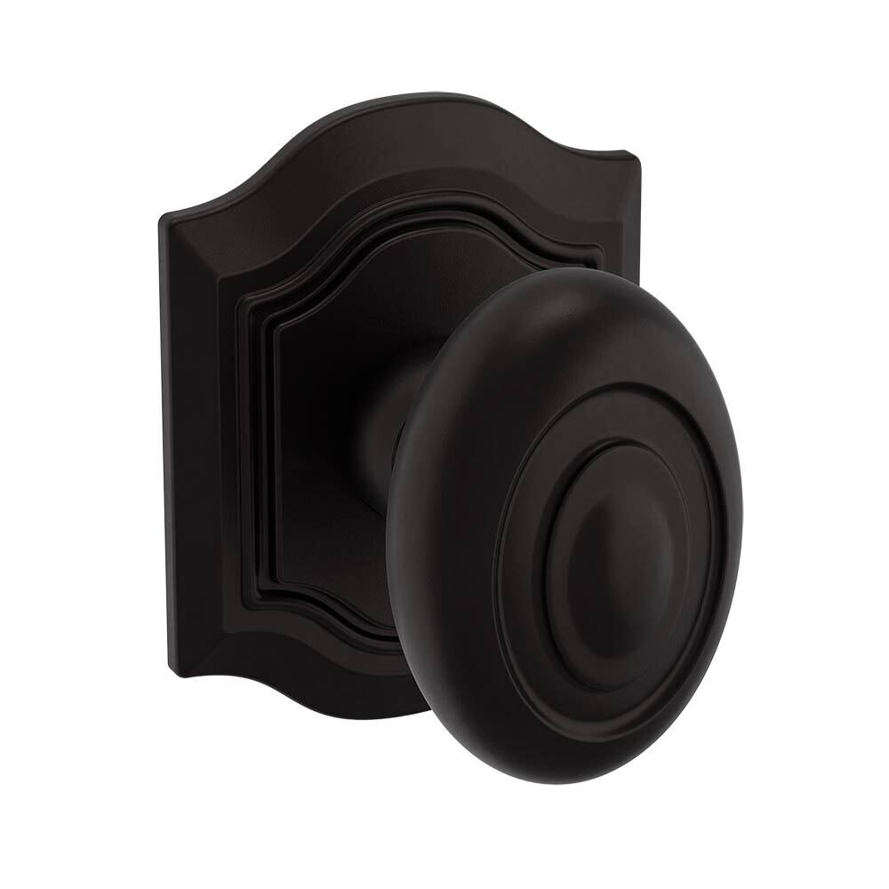 Baldwin Dummy Set Bethpage Door Knob with Bethpage Rose in Oil Rubbed Bronze