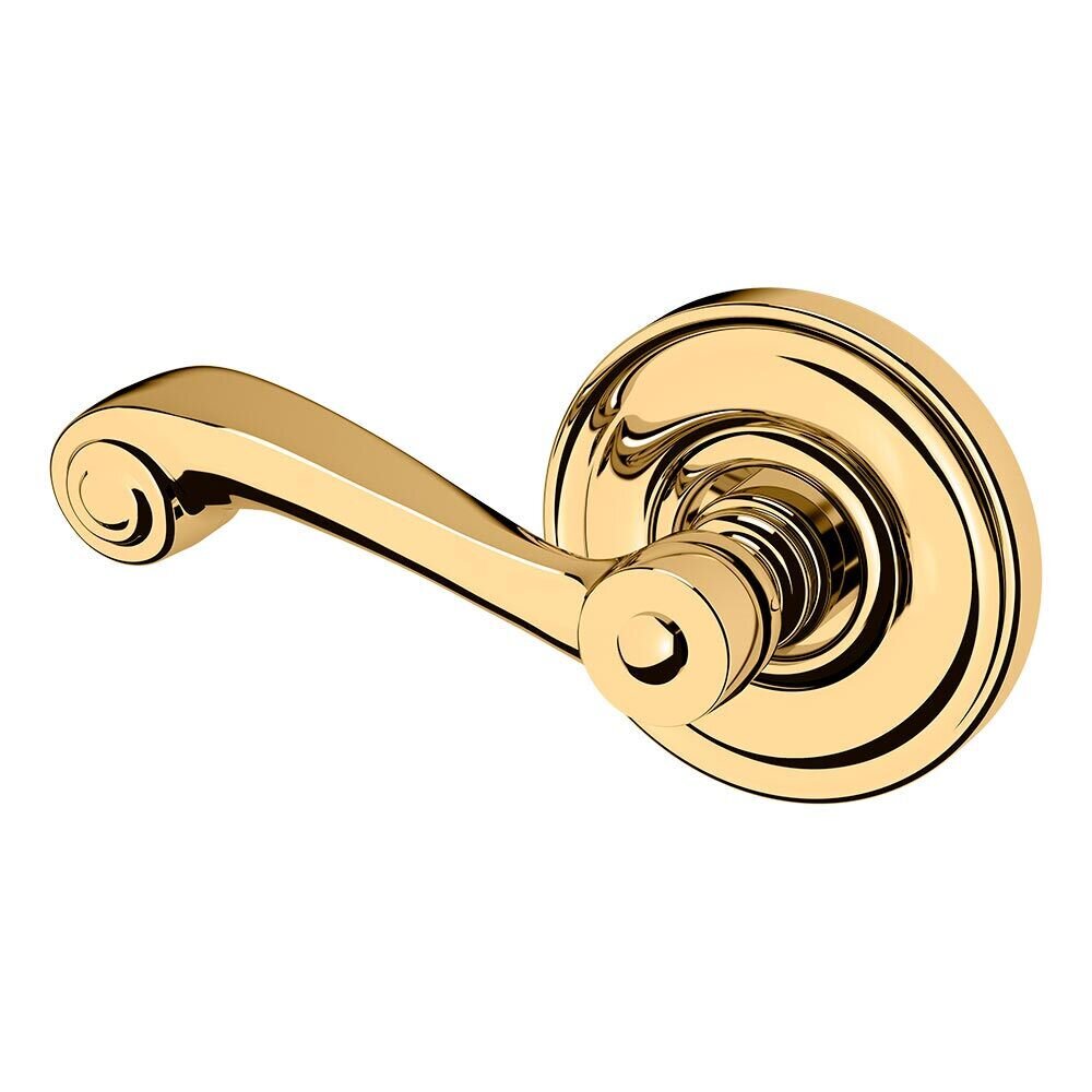 Baldwin Single Dummy Left Handed 5103 Estate Lever with 5048 Rose in Lifetime Pvd Polished Brass