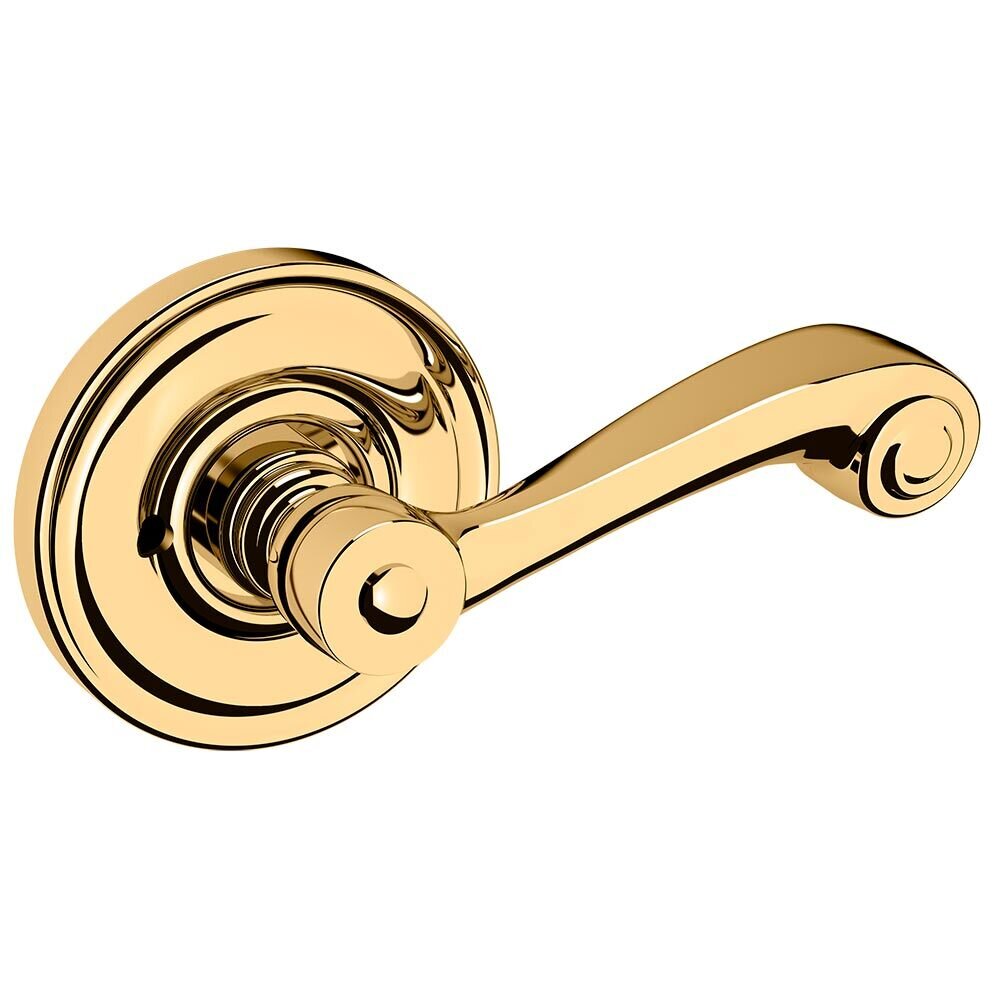 Baldwin Privacy 5103 Estate Lever with 5048 Rose in Unlacquered Brass