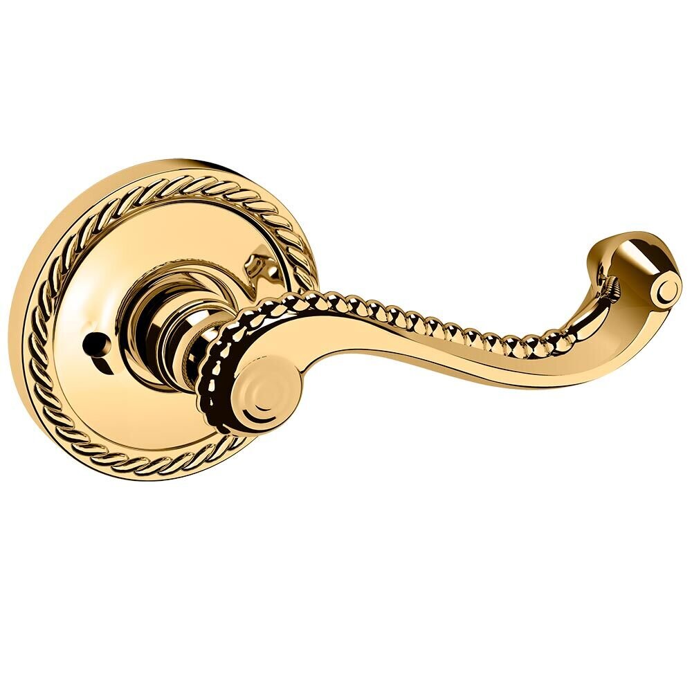 Baldwin Privacy 5104 Estate Lever with 5004 Rose in Unlacquered Brass