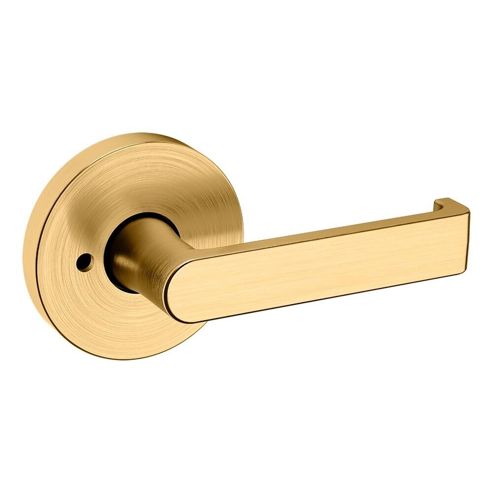 Baldwin Privacy 5105 Estate Lever with 5046 Rose in PVD Lifetime Satin Brass