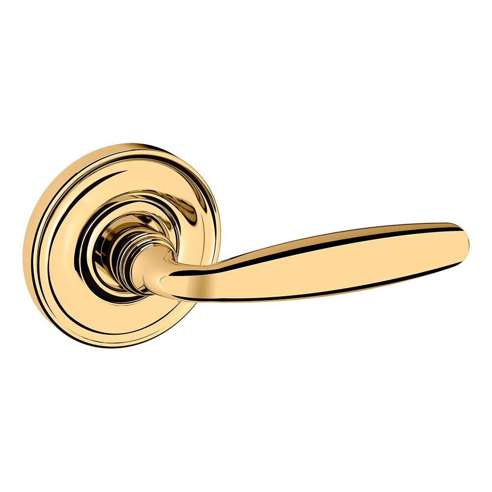 Baldwin Passage 5106 Estate Lever with 5048 Rose in Lifetime Pvd Polished Brass